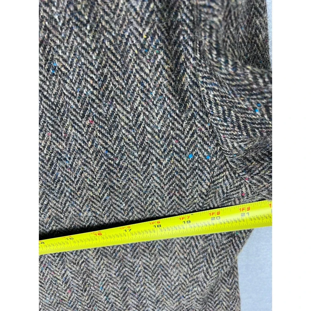 Harris‎ Tweed The Art Co Brown Herringbone Wool Blazer Sport Coat 42 Mens USA